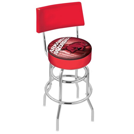 Holland Bar Stool Co 25" Chrome 2-Ring Arkansas Swivel Bar Stool, Back L7C425ArknUn-D2